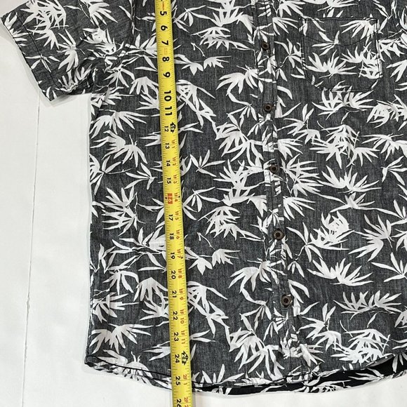Private Member Black White Palm Print Button Up Shirt Men Small Inside Out Print - Picture 13 of 14